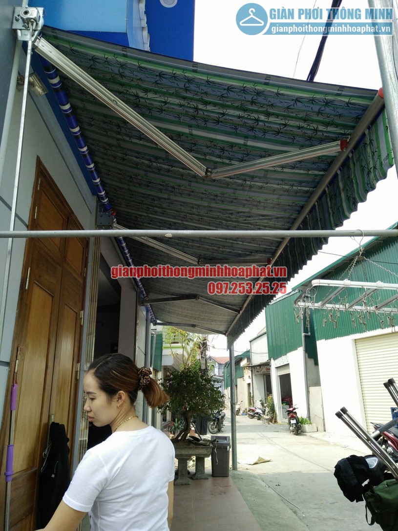 Hoàn thiện lắp đặt bạt mái hiên che nắng mưa tại nhà chị Quỳnh Thường Tín, Hà Nội-01