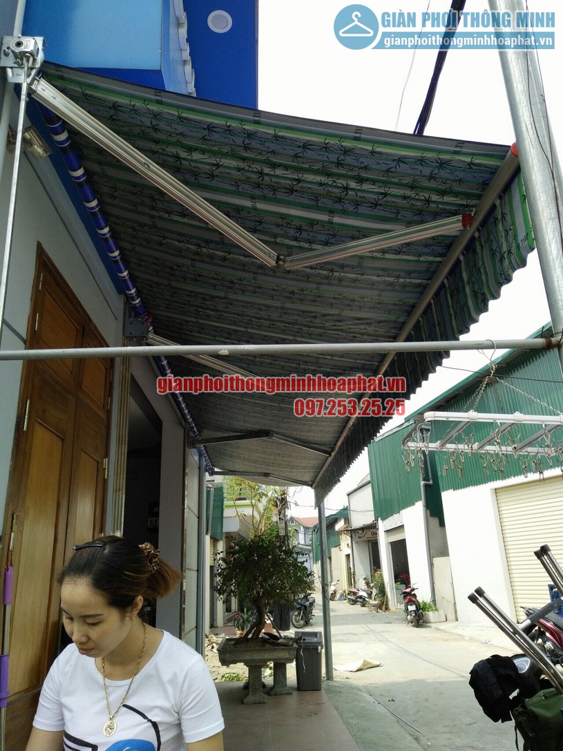 Hoàn thiện lắp đặt bạt mái hiên che nắng mưa tại nhà chị Quỳnh Thường Tín, Hà Nội-02