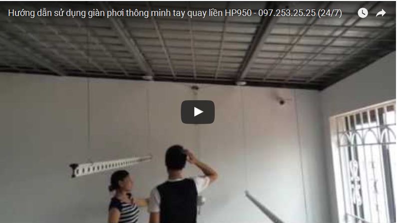 Hướng dẫn sử dụng giàn phơi thông minh tay quay liền HP950