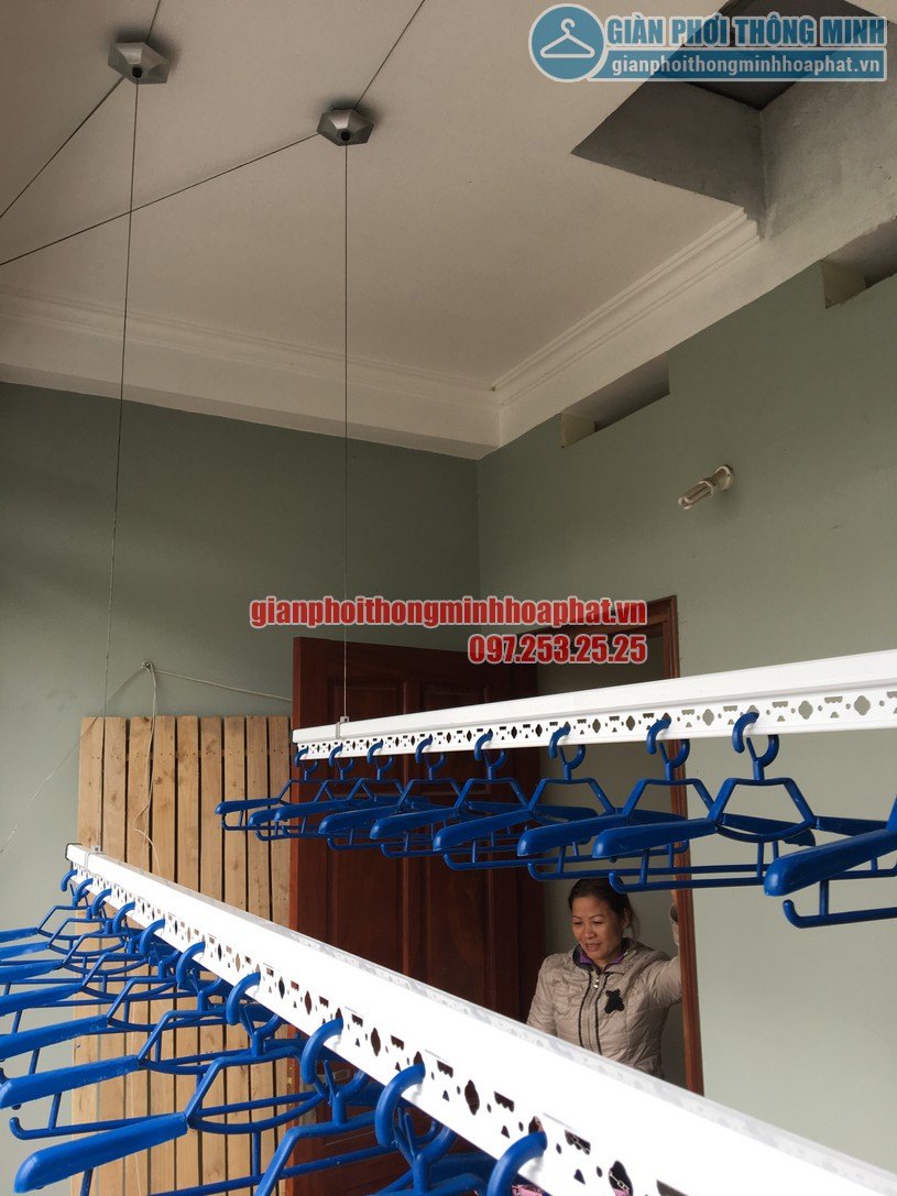 Lắp đặt giàn phơi và lưới an toàn ban công nhà chị Trà My KĐT Mậu Lương, Kiến Hưng, Hà Đông-01